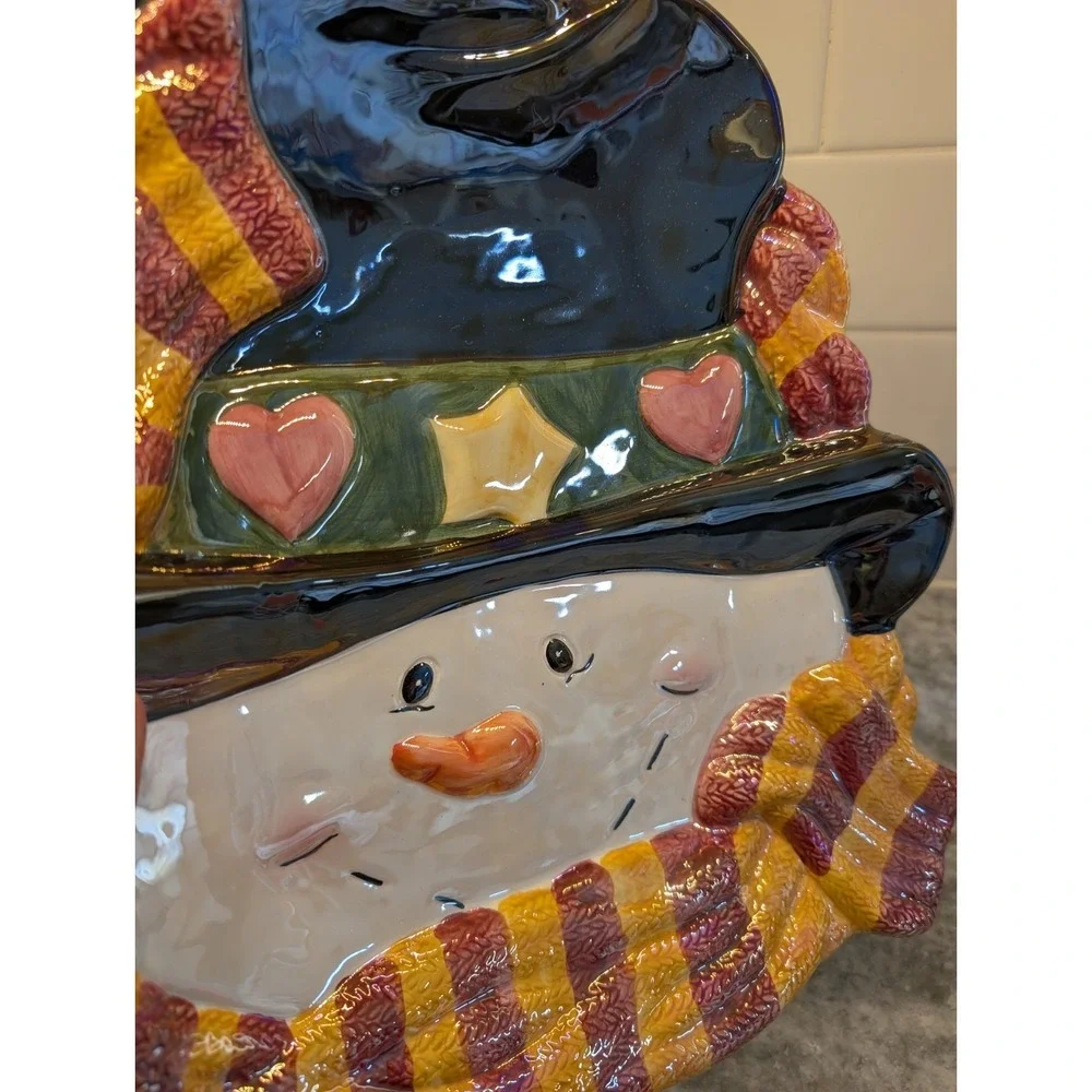 Snowman‎ Iridescent Plate/ Candy Dish